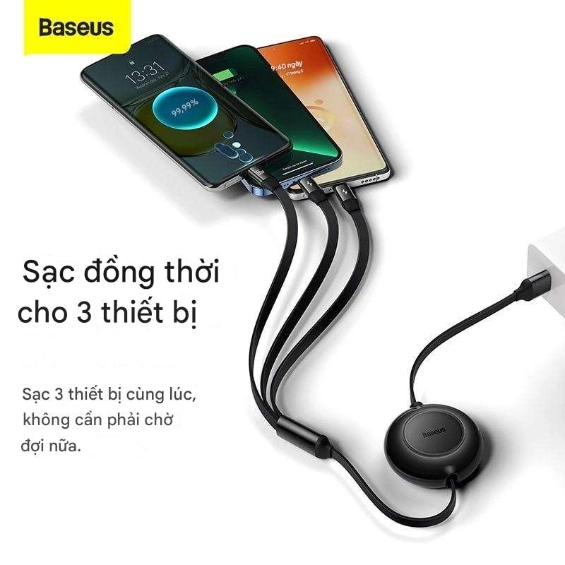 Cáp sạc dây rút công suất 66W Baseus Bright Mirror Series II 